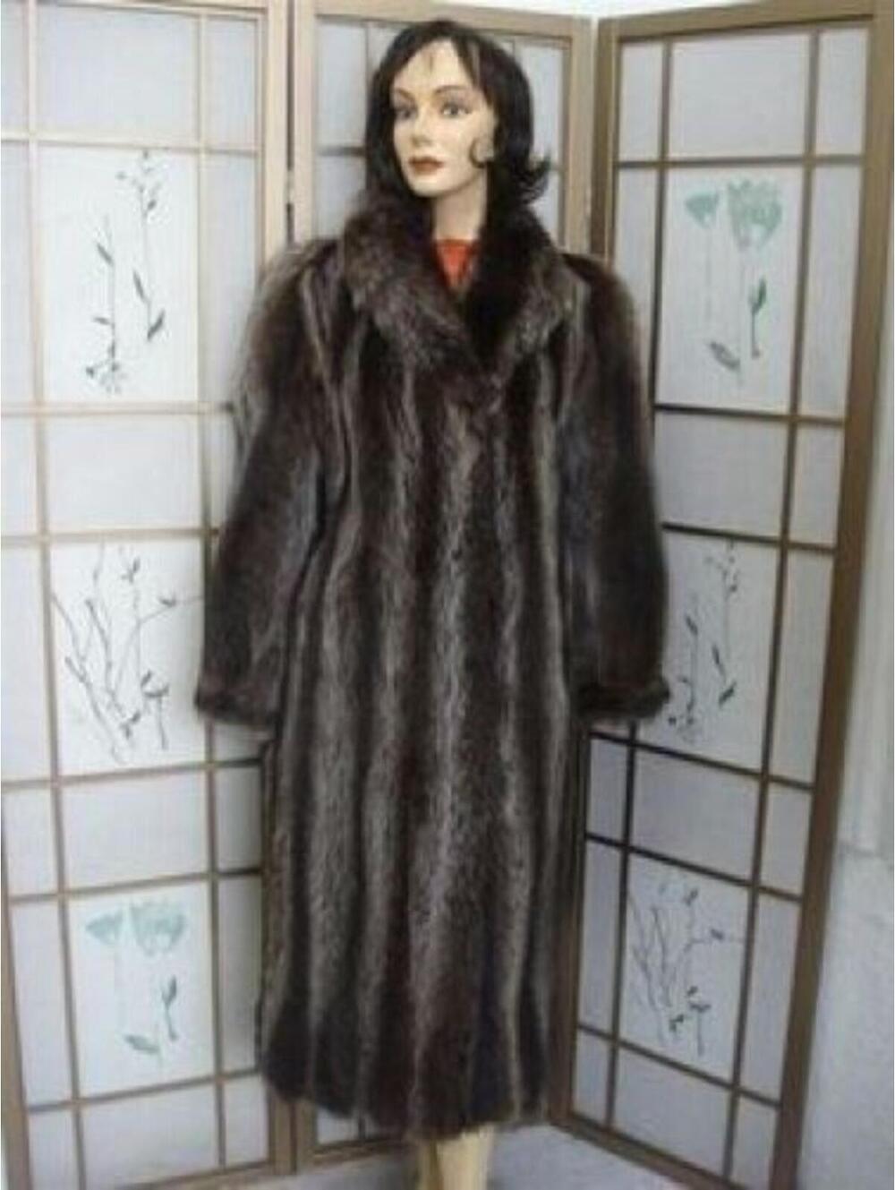 MINT RACCOON FUR COAT WOMEN SZ 4